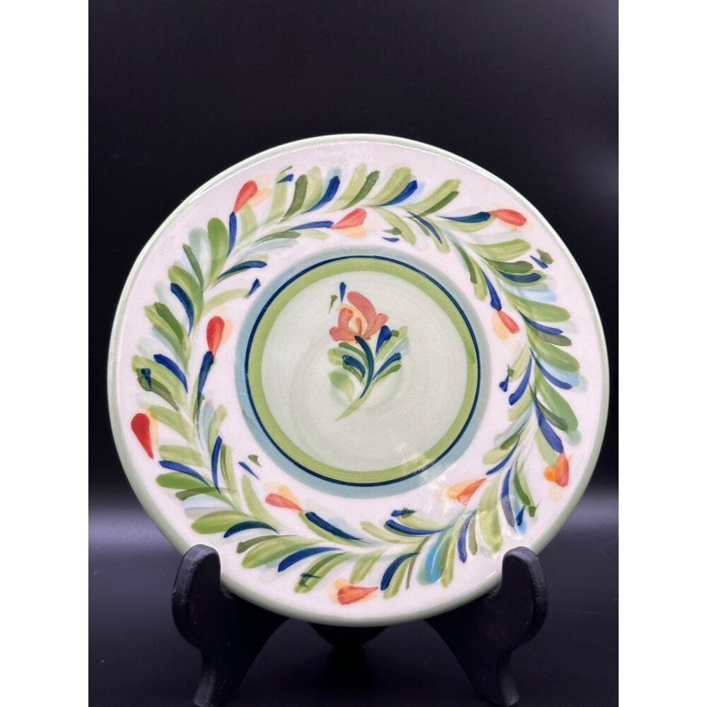 Southern Living Sienna Green Garland Gail‎ Pittman Pottery Trivet Plate 7.25”